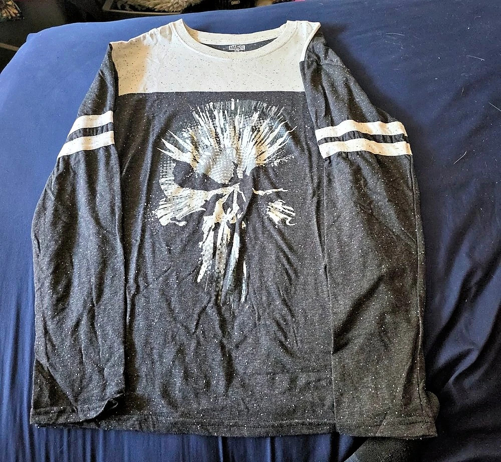 Marvel Graphic Long Sleeve Top in Black & White